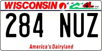 WI license plate 284NUZ