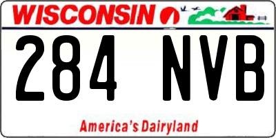 WI license plate 284NVB