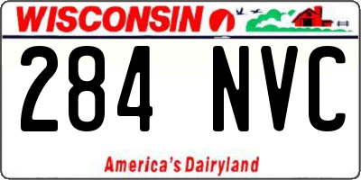 WI license plate 284NVC