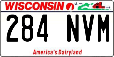 WI license plate 284NVM