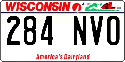 WI license plate 284NVO