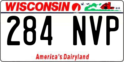 WI license plate 284NVP