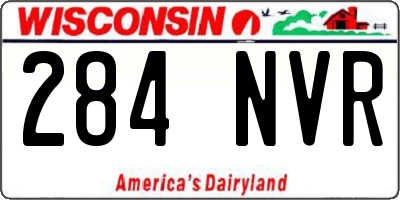WI license plate 284NVR