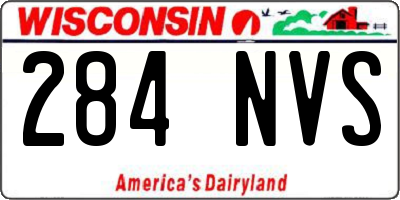 WI license plate 284NVS