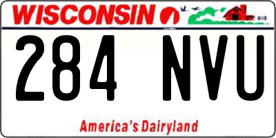 WI license plate 284NVU
