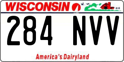 WI license plate 284NVV