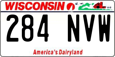 WI license plate 284NVW