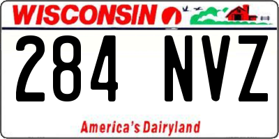 WI license plate 284NVZ