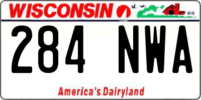 WI license plate 284NWA