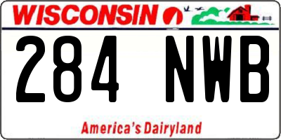 WI license plate 284NWB