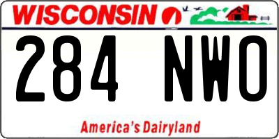 WI license plate 284NWO
