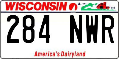 WI license plate 284NWR