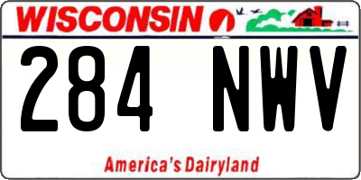 WI license plate 284NWV