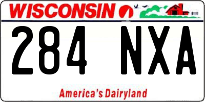 WI license plate 284NXA