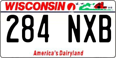WI license plate 284NXB