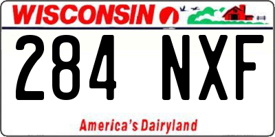 WI license plate 284NXF