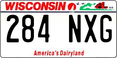 WI license plate 284NXG