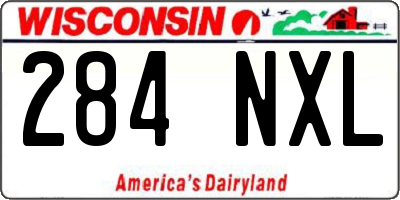 WI license plate 284NXL