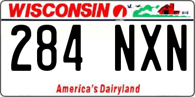 WI license plate 284NXN