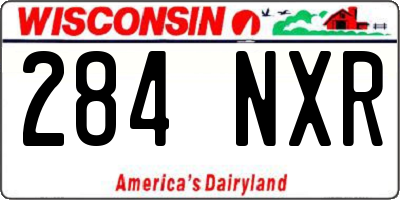 WI license plate 284NXR