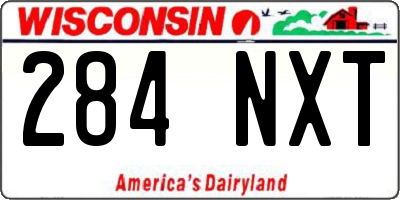 WI license plate 284NXT