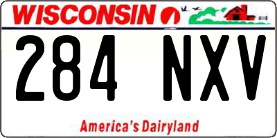 WI license plate 284NXV