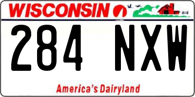 WI license plate 284NXW