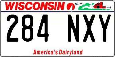 WI license plate 284NXY