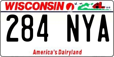WI license plate 284NYA