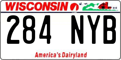 WI license plate 284NYB