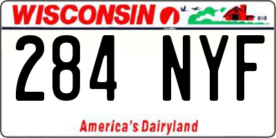 WI license plate 284NYF