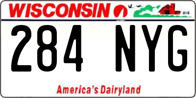 WI license plate 284NYG
