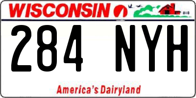 WI license plate 284NYH
