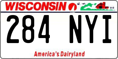 WI license plate 284NYI