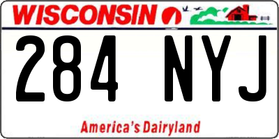 WI license plate 284NYJ