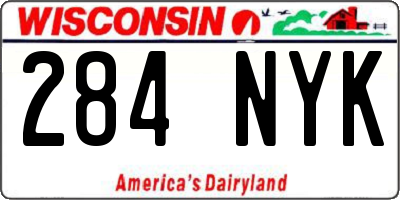 WI license plate 284NYK