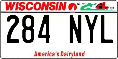 WI license plate 284NYL