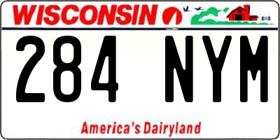 WI license plate 284NYM