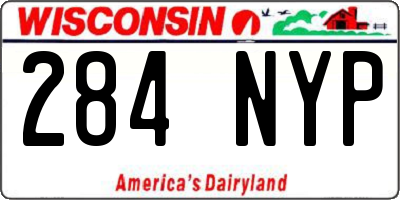 WI license plate 284NYP