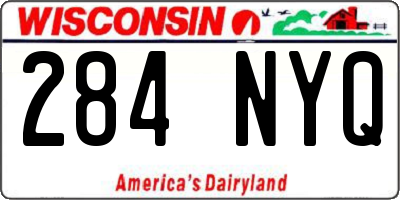 WI license plate 284NYQ