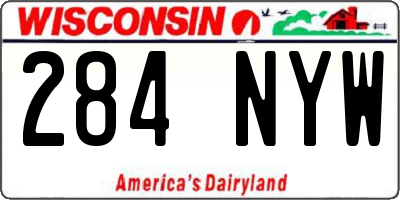 WI license plate 284NYW