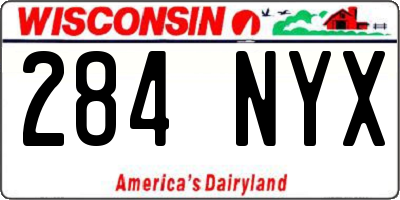 WI license plate 284NYX