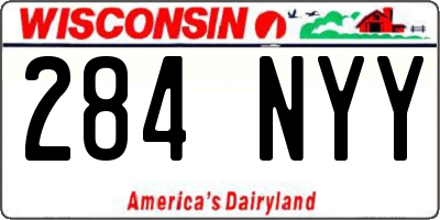 WI license plate 284NYY