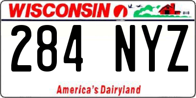 WI license plate 284NYZ
