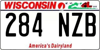 WI license plate 284NZB