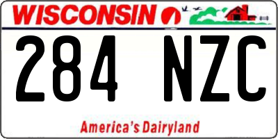 WI license plate 284NZC