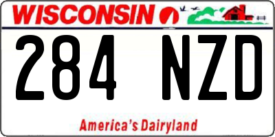 WI license plate 284NZD