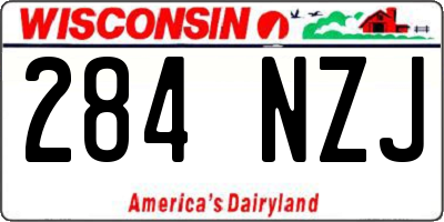 WI license plate 284NZJ