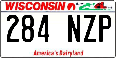 WI license plate 284NZP