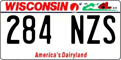 WI license plate 284NZS
